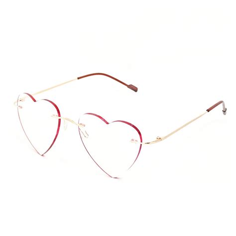 heart shaped rimless prescription glasses